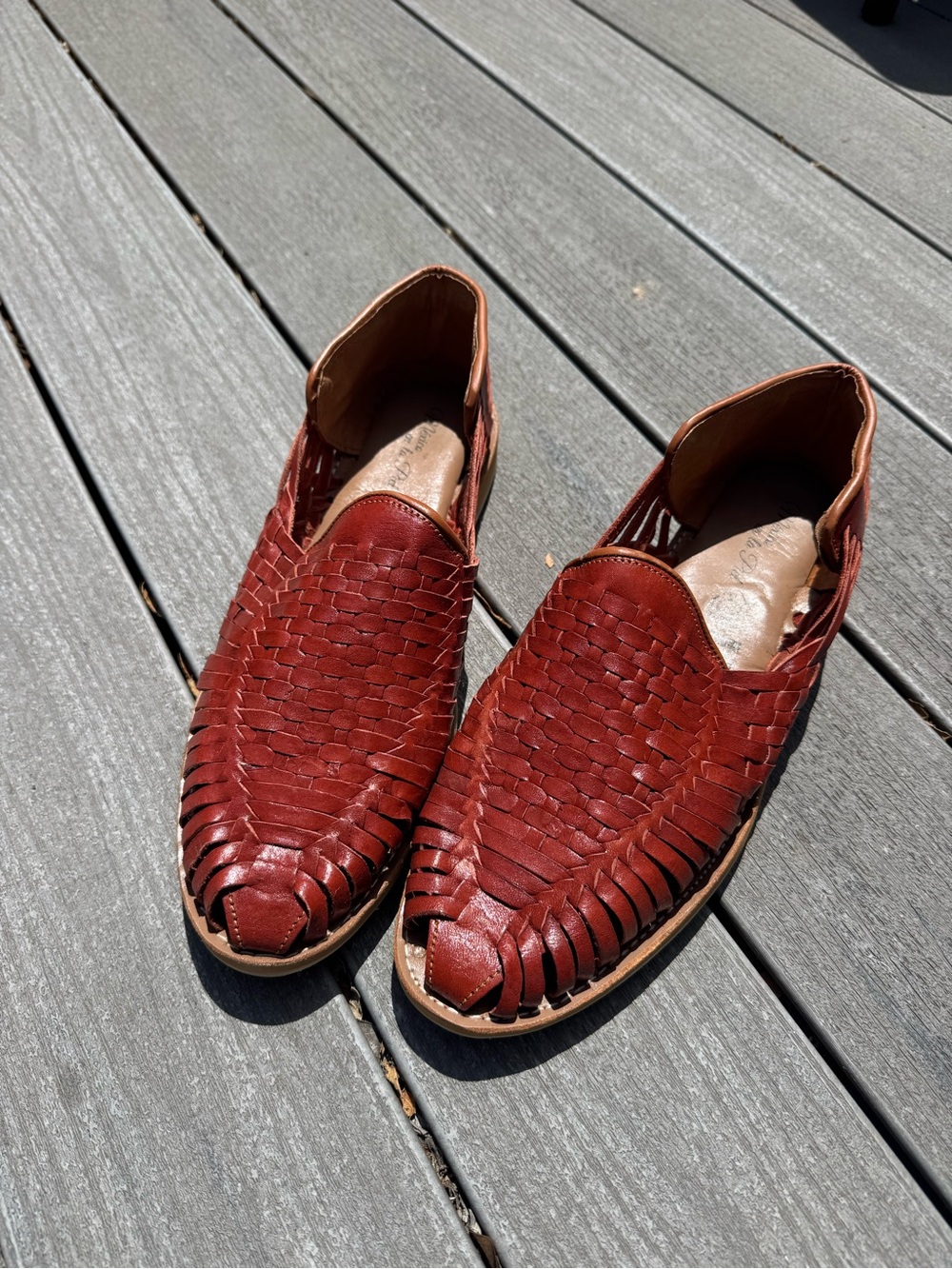 Men's Woven Leather Slip-On Loafers - Brown